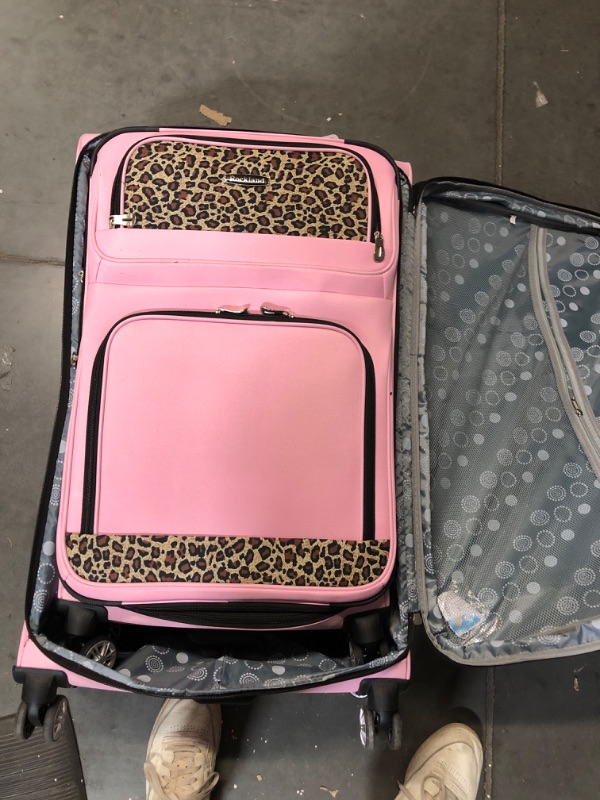 Photo 5 of (READ NOTES) Rockland 5pc Luggage Set - Pink Leopard 13 x 10 x 20 inches
