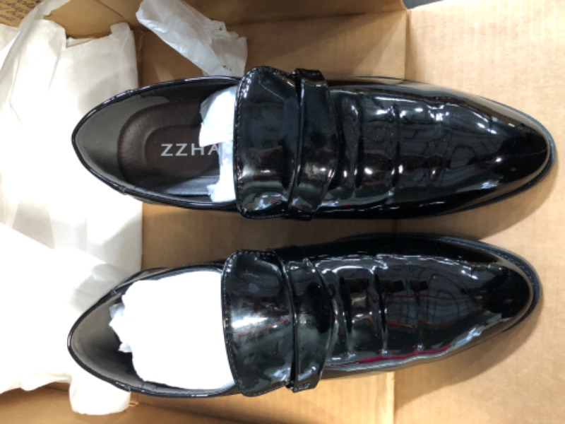 Photo 2 of **SEE NOTES: POSSIBLE USAGE** ZZHAP Men's Pointed-Toe Tuxedo Dress Shoes Casual Slip-on Loafer 8.5 Black