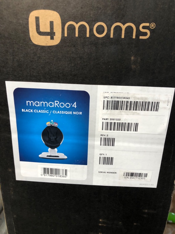 Photo 7 of **SEE NOTES** 4moms mamaRoo 4 Multi-Motion Baby Swing BLUETOOTH COMPATIBLE 