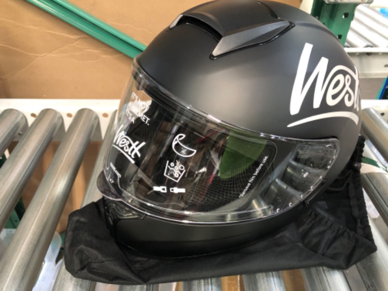 Photo 2 of Westt Full Face Helmet - Dirt Bike Helmets with Dual Visor DOT Approved Compact Lightweight - Storm X Grey Black White S (20.87-21.26 in) 