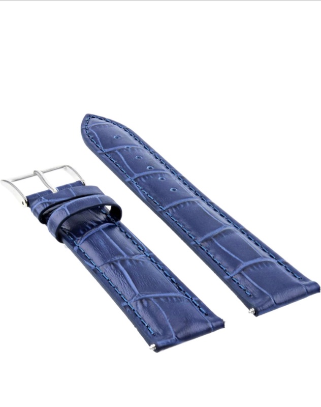 Photo 1 of Ewatchparts 17MM ITALIAN LEATHER WATCH STRAP BAND COMPATIBLE WITH CARTIER TANK FRANCAISE SOLO WATCH BLUE