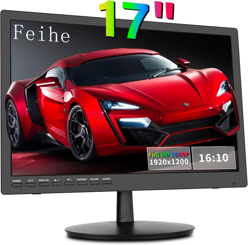 Photo 2 of  17 Inch Computer Monitor, FHD 1920x1200 LED Monitor with HDMI VGA Build-in Speakers, 60Hz Refresh Rate, VESA Mounting
