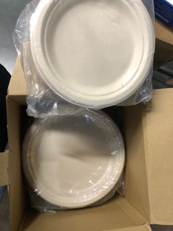 Photo 4 of 250pcs Compostable Paper Plates Set - Extra Long Utensils, Biodegradable Plates 