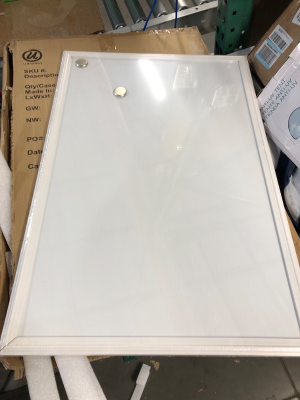 Photo 2 of Corner Damage** U Brands Magnetic Dry Erase Board, 20 x 30 Inches, White Wood Frame (2071U00-01)