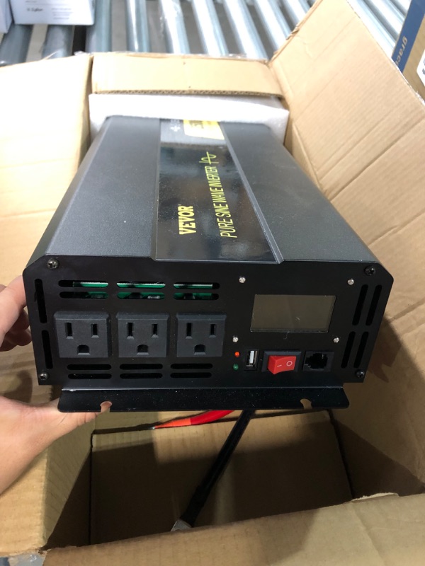 Photo 2 of VEVOR Pure Sine Wave Inverter, 2500 Watt Power Inverter, DC 24V to AC 120V Car Inverter, with USB Port, LCD Display, and Remote Controller Power Converter, for RV Truck Car Solar System Travel Camping