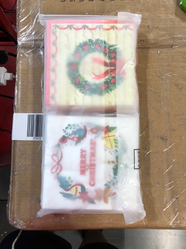 Photo 3 of 80 Pieces Christmas Napkins Disposable  (4 Styles 6.5 x 6.5 Inch)