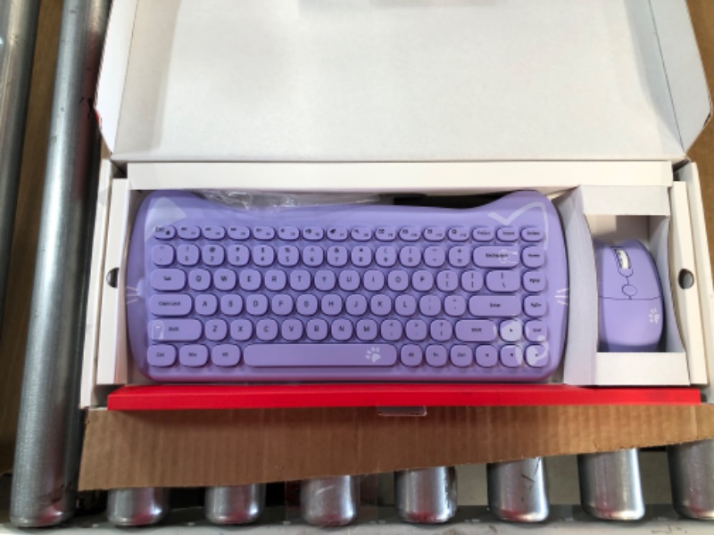 Photo 2 of ***POSSIBLE MISSING PARTS*** NACODEX Purple Wireless Keyboard and Mouse 84 Key Combo-Purple