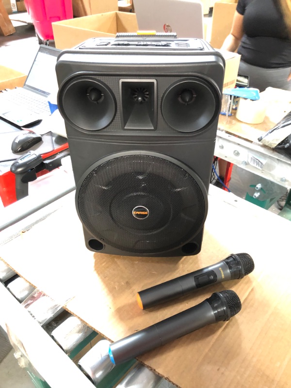 Photo 2 of EARISE R18 Portable PA System Speaker with 2 Wireless Microphones, 8”