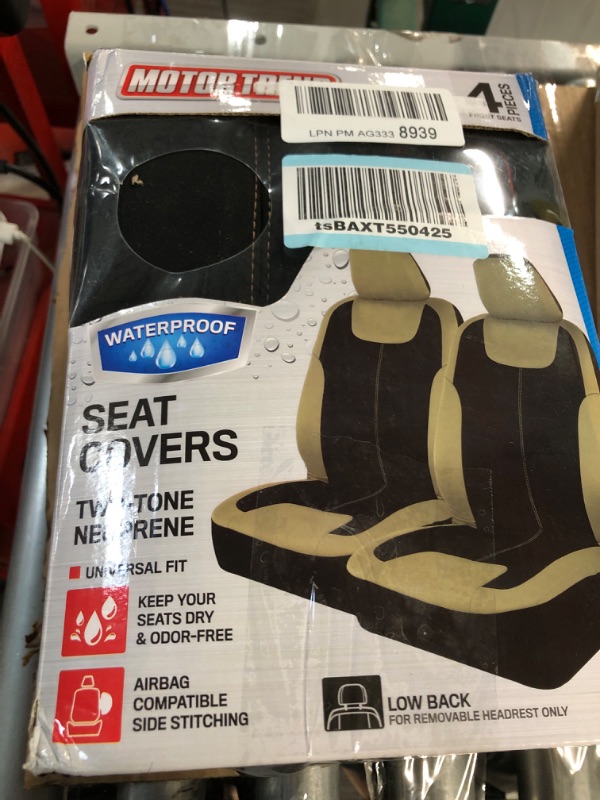 Photo 2 of Motor Trend Beige Waterproof Seat Covers for Front Seats 