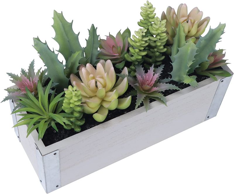 Photo 1 of 11 Pcs Assorted Artificial Fake Succulent 10.23 x 3.9 x 7.83 Inches