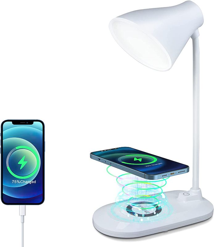 Photo 1 of Easenjoy Desk Lamp with Wireless Charger,Led Desk Lamps with 3 Light Modes and Multi-Levels,Eye-Friendly Lamp

