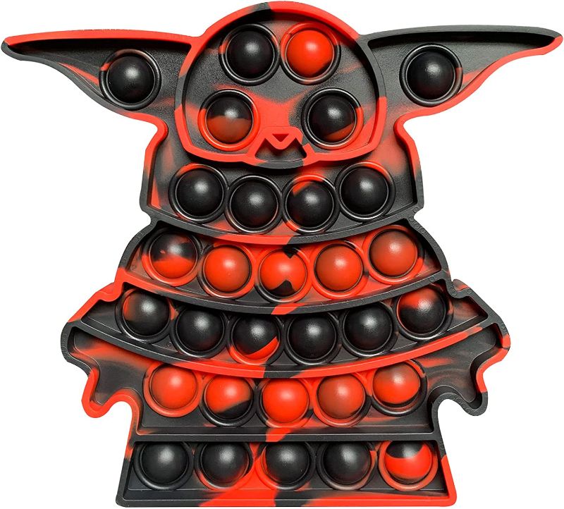 Photo 1 of 2 COUNT Fidget Toys, Push Bubble Stress Relief Fidgets Sensory Toy, Pop Fidget Toy for Kids Adults - Red Black , STAR WARS YODA 