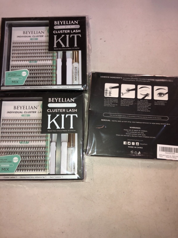 Photo 1 of 3 COUNT 2 COUNT Beyelian cluster lash HOME USE kit .07 SIZE 10D & 20D 