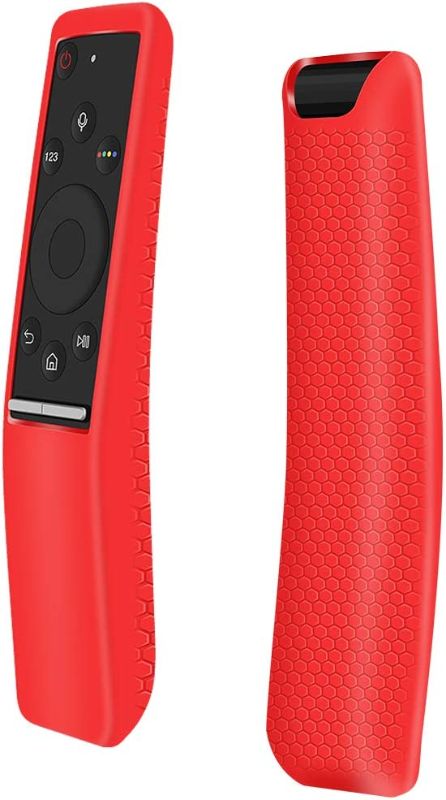 Photo 1 of 2 COUNT Protecitve Case Covers Holder Compatible for Samsung Smart 4k TV Remote Controller of BN59 Series,Remote case Skin Sleeve Protector for Samsung Remote Control,Slim Anti-Lost Silicone Case-Red
