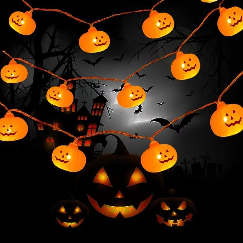 Photo 1 of 20 LED Pumpkin Lights Happy Fall Decorations, Cute Pumpkin Happy Thanksgiving November Halloween Roon Indoor Outdoor Decorations Battery Lights for Dinner Table,Wall, Window, Gift for Kids, Teens
