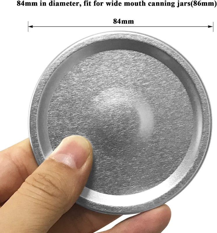 Photo 1 of 80-Count Canning Lids Wide Mouth Canning Jar Flats for Ball Kerr Jars Ewadoo Split-Type Metal Mason Jar Lid for Canning-Food-Grade Material-100% Fit & Airtight for Large Mouth Jars(Not Include Rings)
