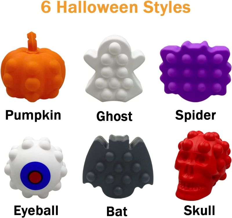 Photo 1 of Anditoy 6 Pack Halloween 3D Pop Balls Fidget Sensory Stress Ball Toys for Kids Boys Girls Halloween Party Favors Halloween Treat Bags Gifts
