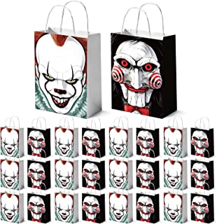 Photo 1 of 24PCS Halloween Treat Bags Horror Character Halloween Paper Gift Bags with Handles Trick or Treat Candy Bags