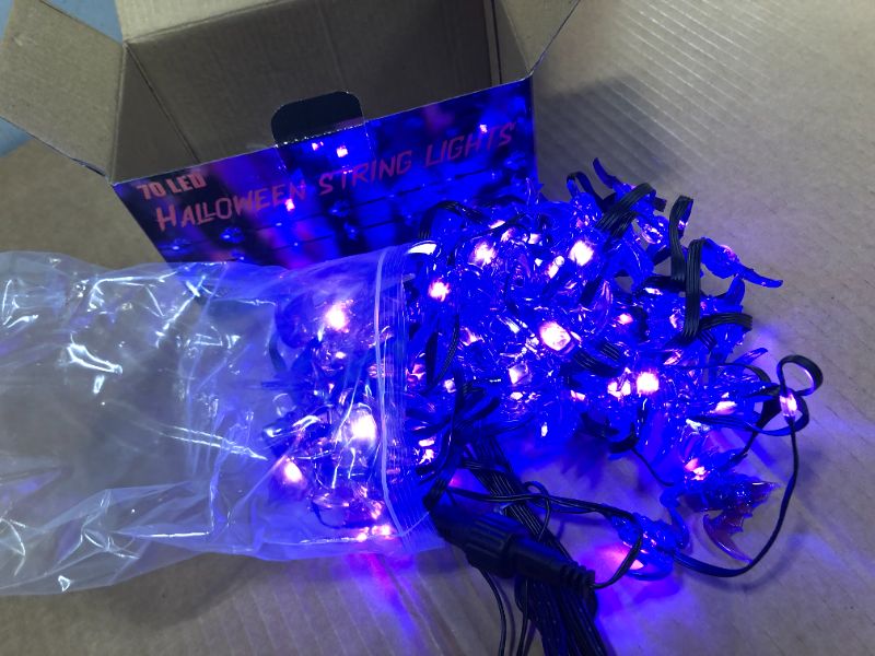 Photo 2 of 70 LED Halloween String Lights with Bats Plug in, 32Ft Purple Indoor Outdoor Halloween Light Decor, 8 Modes Twinkle Bats Lights for Party, House, Garden Halloween Decoration
