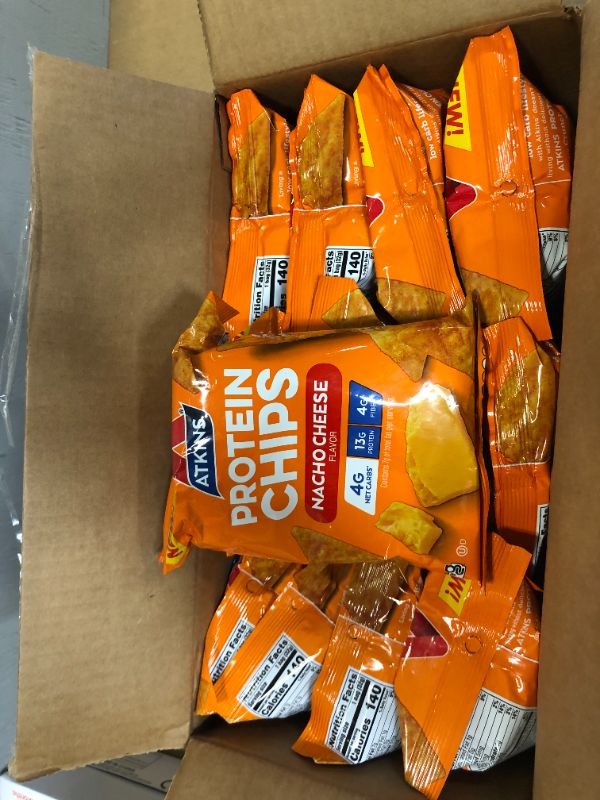 Photo 2 of 12-Pack Atkins Protein Chips, Nacho Cheese, Keto Friendly, Baked Not Fried 1.1oz Exp--11/04/2022
