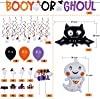 Photo 1 of 60PCS Halloween Gender Reveal Decorations, Booy or Ghoul Banner, Cake Topper, Bat and Ghost Balloons Included, for Halloween Baby Shower, Gender Reveal
