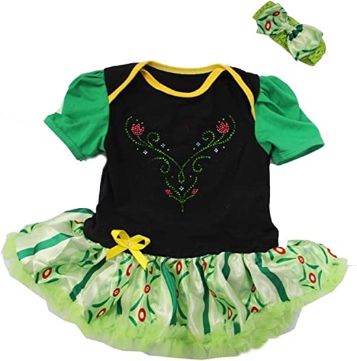 Photo 1 of Amedahk Baby Princess Coronation Costume Bodysuit Dress XL Green
