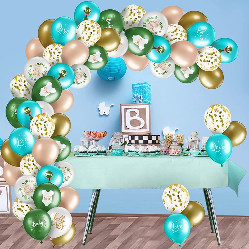 Photo 1 of 100 Pcs 12 Inch Sage Green Balloons Garland Kit Baby Shower Decorations Greenery Balloons Party Blush Balloons Baby Shower Party Favors Safari Woodland Gender Reveal Wedding Birthday Party Supplies
