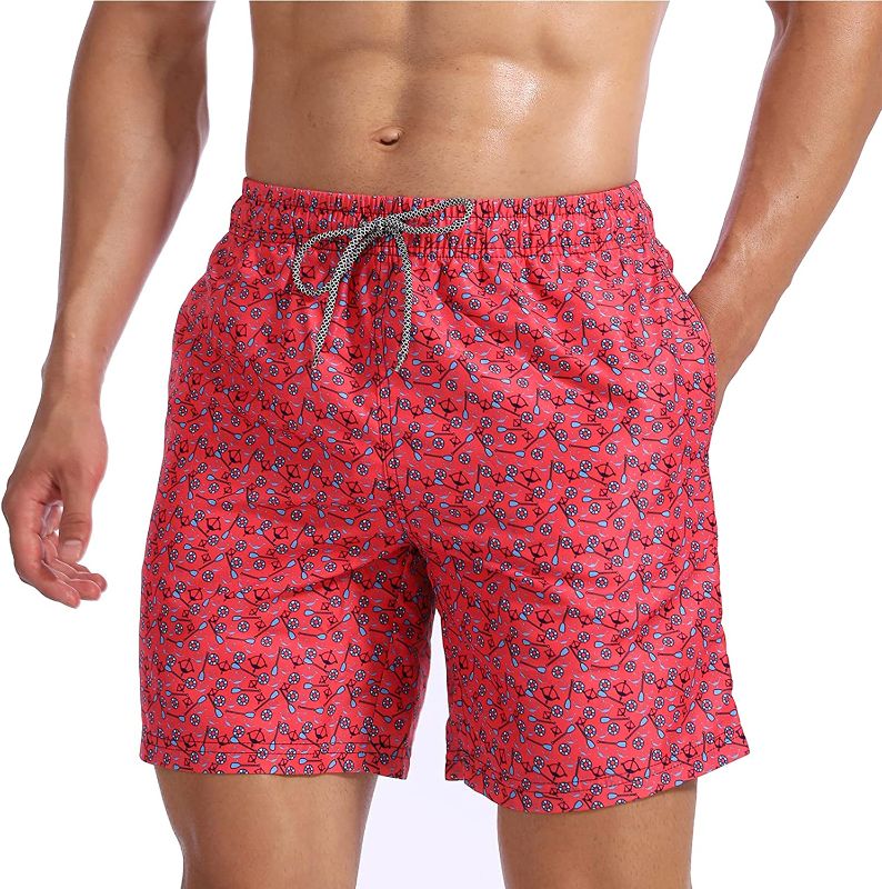 Photo 1 of Biwisy Mens Swim Trunks Quick Dry Swim Shorts with Mesh Lining Funny Beach Shorts - Size Large 