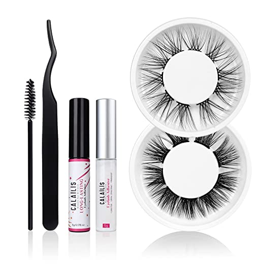 Photo 2 of DIY Eyelash Extension, CALAILIS Individual Clusters Lashes Kit, DIY Eyelash Extension Kit at Home Natural Look, with 2 Glue, Brush, Tweezers for Home Eyelash Extension?ZW01?- Factory SEal