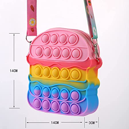 Photo 2 of 2 --Hamburger Girls Pop Purses Mini Cute Princess Handbags Shoulder Messenger Bag Toys Gifts Crossbody Wallets with adjustable straps