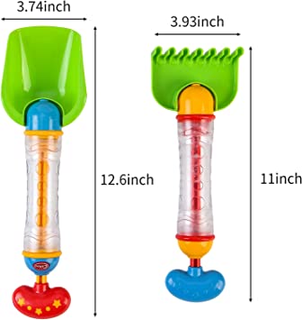 Photo 2 of Beach Sand Toys 2Pack, Beach Water Spray Digging Sand Shovel Rake,Two in One Water Pump Toys, Summer Swimming Pool Beach Party Water Outdoor Toy