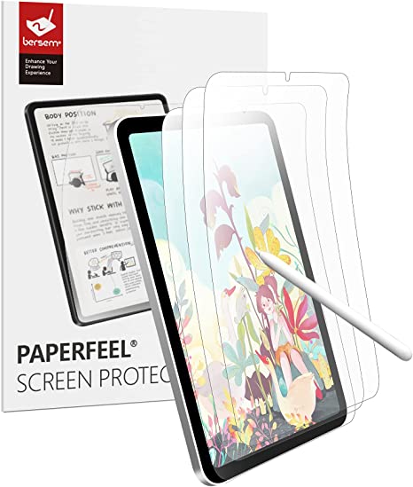 Photo 1 of BERSEM [3 Pack] Paperfeel Screen Protector Compatible with iPad Mini 6 (8.3 inch) 2021 Anti Glare for iPad Mini 6th Generation Drawing Bubble Free High Touch Sensitivity Case Friendly-- fACTORY sEAL