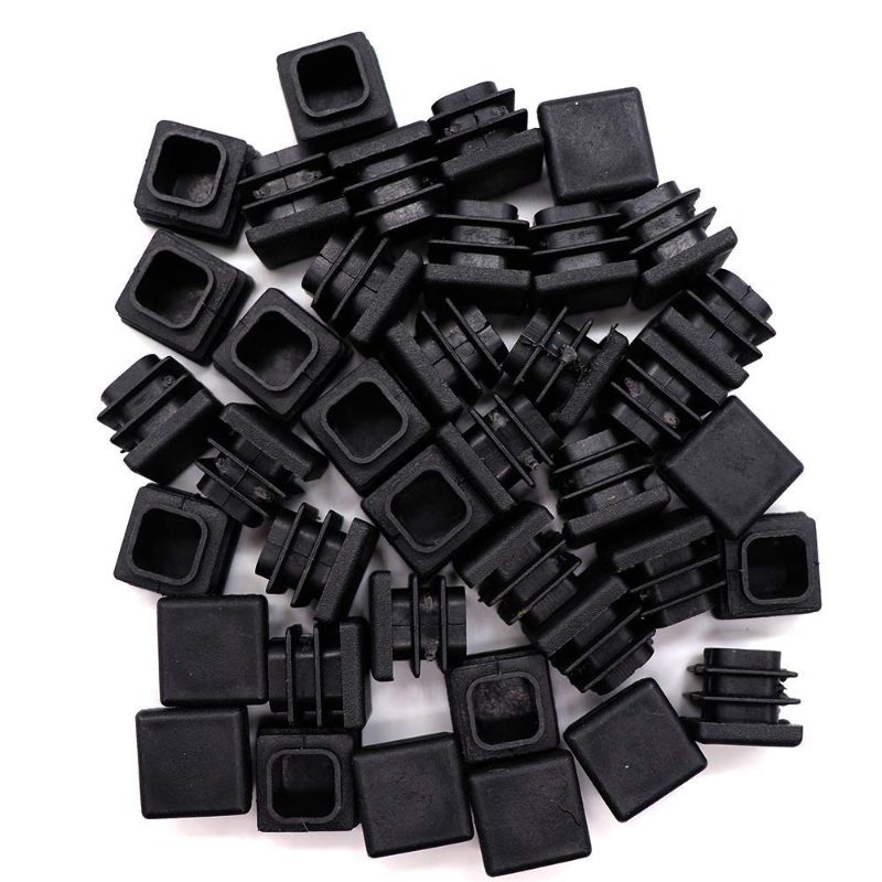 Photo 1 of Square Tubing Plug Cap, 5/8 Inch Riccioofy 30Pcs Tubing End Cap Plastic Plugs Chair Glide Insert Finishing Plug Black
