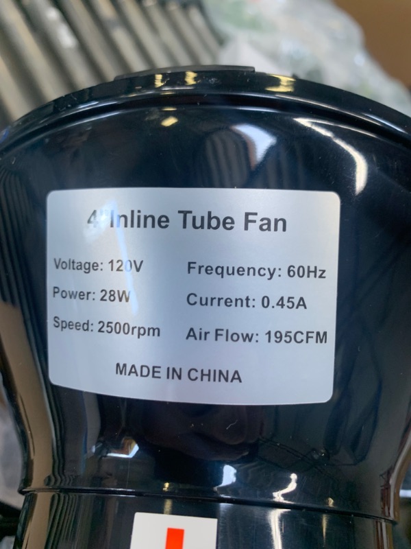 Photo 3 of 4" Incline Tube Fan, Box Packaging Damaged, Minor Use
