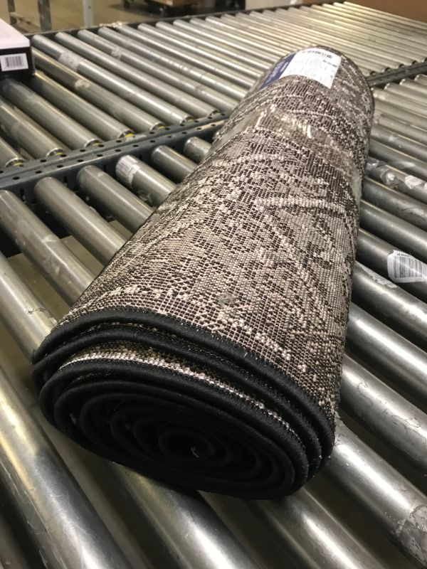 Photo 1 of 2'6"x10' Runner Rilynn Rug Black/Silver - Safavieh