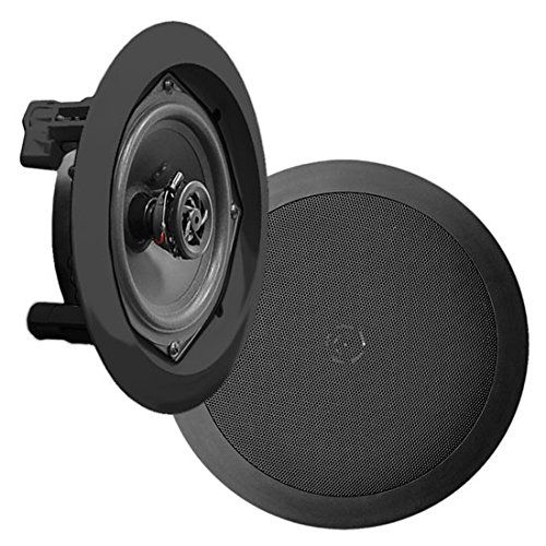 Photo 1 of Pyle Pair 10” Flush Mount in-Wall in-Ceiling 2-Way Speaker System Spring Loaded Quick Connections Changeable Round/Square Grill Stereo Sound Polypropylene Cone Polymer Tweeter 300 Watts (PDIC16106)