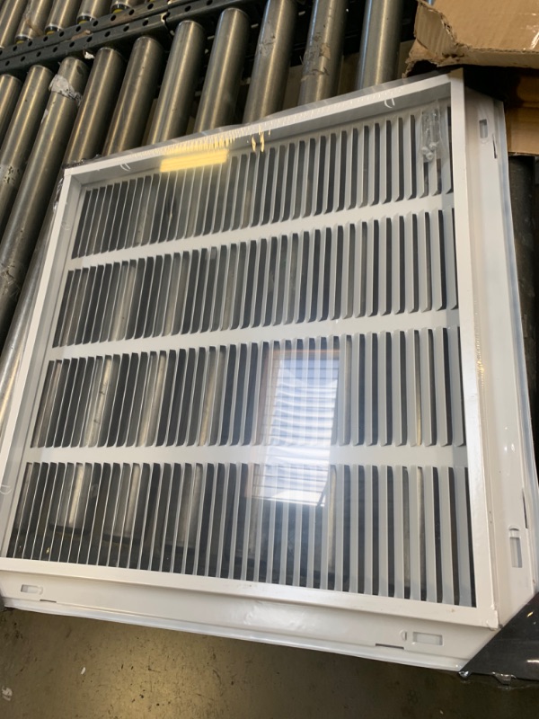 Photo 3 of 20"W x 20"H [Duct Opening Measurements] Steel Return Air Filter Grille (AGC Series) Removable Door, for 1-inch Filters, Vent Cover Grill, White, Outer Dimensions: 22 5/8"W X 22 5/8"H for 20x20 Opening Duct Opening Size: 20"x20", Box Packaging Damaged, Ite