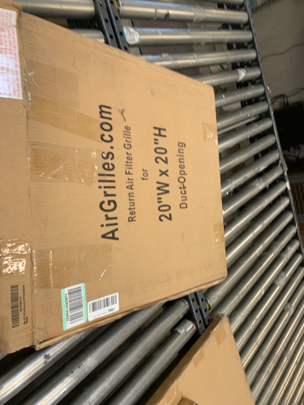 Photo 2 of 20"W x 20"H [Duct Opening Measurements] Steel Return Air Filter Grille (AGC Series) Removable Door, for 1-inch Filters, Vent Cover Grill, White, Outer Dimensions: 22 5/8"W X 22 5/8"H for 20x20 Opening Duct Opening Size: 20"x20", Box Packaging Damaged, Ite