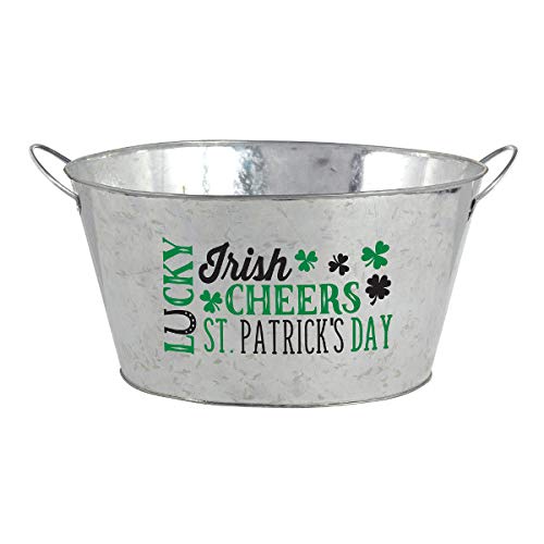 Photo 1 of "Lucky" St. Patrick's Day Metal Tub | 8 1/2"H x 16"W x 12"D | 1 Pc.
