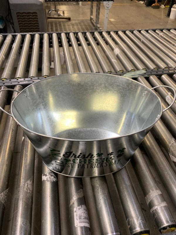 Photo 1 of "Lucky" St. Patrick's Day Metal Tub | 8 1/2"H x 16"W x 12"D | 1 Pc.
