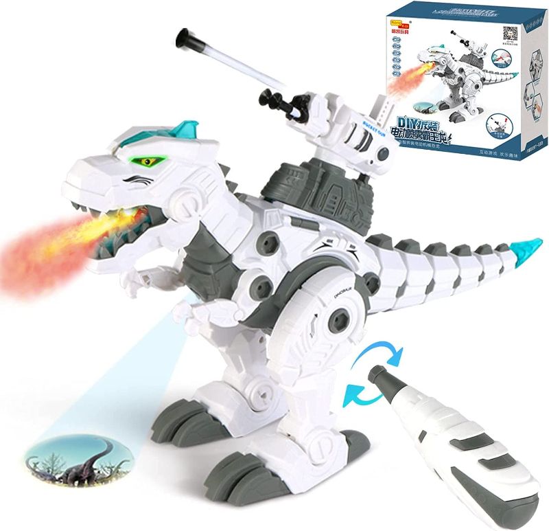 Photo 1 of Boys STEM Take Apart Dinosaur - Walking Dinosaur with Water Mist Spray & LED Lights Glowing Eyes & Projection Toys for 6 7 8 9 10 11 12 Old Boys Girls Gifts, Item is New, Item is Sealed

