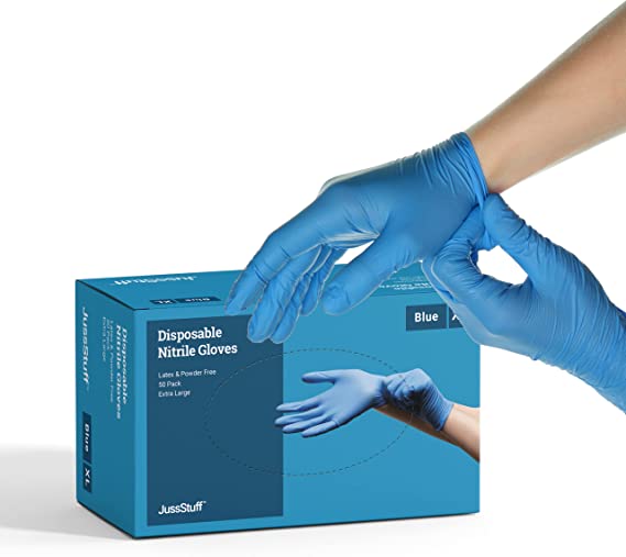 Photo 1 of 2 Pack Bundle - Nitrile Gloves Disposable Latex Free Powder Free - Food Safe Gloves, Cooking, Cleaning, Beauty Salon, Home and Industrial, Size Medium
