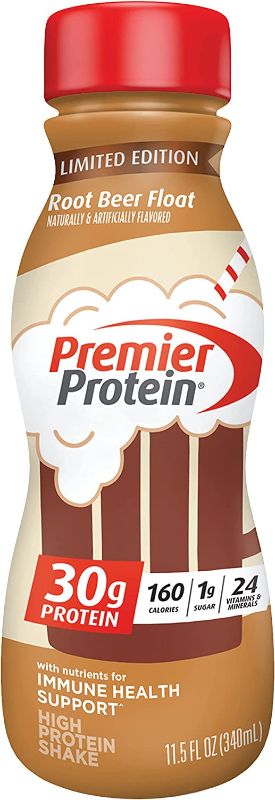 Photo 1 of 2 pack Premier Protein Shake, Root Beer Float, 30g Protein, 1g Sugar, 24 Vitamins & Minerals, Nutrients to Support Immune Health, 11.5 fl oz
exp 06/2023