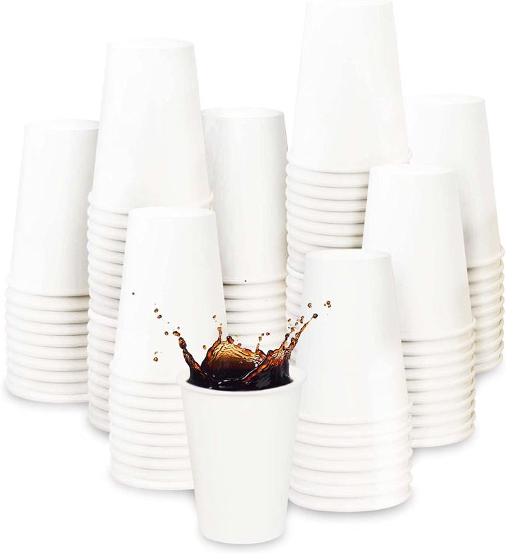 Photo 1 of [50 Pack] Hot Paper Cups_12 oz Disposable Paper Cup for Drink, Hot/Cold Beverage Drinking Cup for Water, Juice, Coffee or Tea, Suitable for Home, Shops and Cafes (White)
