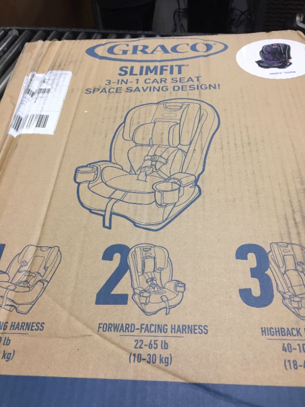 Photo 3 of Graco SlimFit 3 in 1 Car Seat, Slim & Comfy Design Saves Space in Your Back Seat, Annabelle, 1 Count (Pack of 1) SlimFit Annabelle