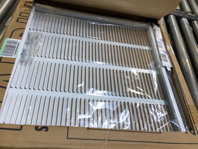 Photo 2 of 20"W x 20"H [Duct Opening Measurements] Steel Return Air Filter Grille [Removable Door] for 1-inch Filters | Vent Cover Grill, White | Outer Dimensions: 22 5/8"W X 22 5/8"H for 20x20 Duct Opening Duct Opening style: 20 Inchx20 Inch