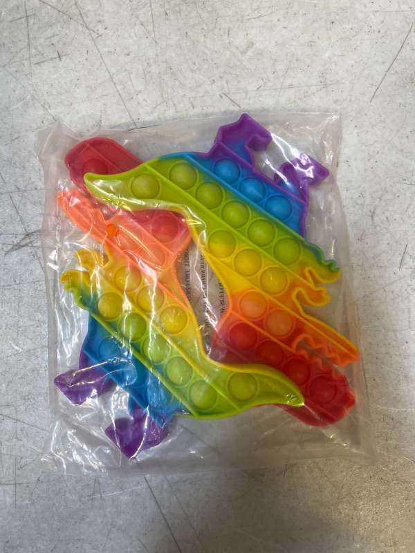 Photo 2 of 2 Packs Pop Poop Toy, Dinosaur Sensory Anxiety Stress Relief Satisfying ADHD Cheap Bubble Popper Po Set, Rainbow Poppop
