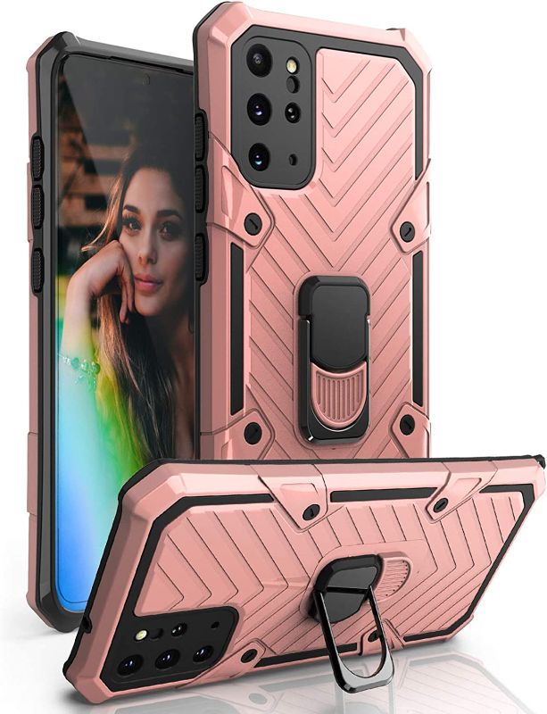 Photo 1 of QQCASE Samsung Galaxy S20 Plus Case with Magnetic Ring Holder 360 Degree Rotating Kickstand PC&TPU Dual Layer Hybrid Full-Body Protect Shockproof Drop Proof Impact-Resistant for S20 Plus Rose Gold
