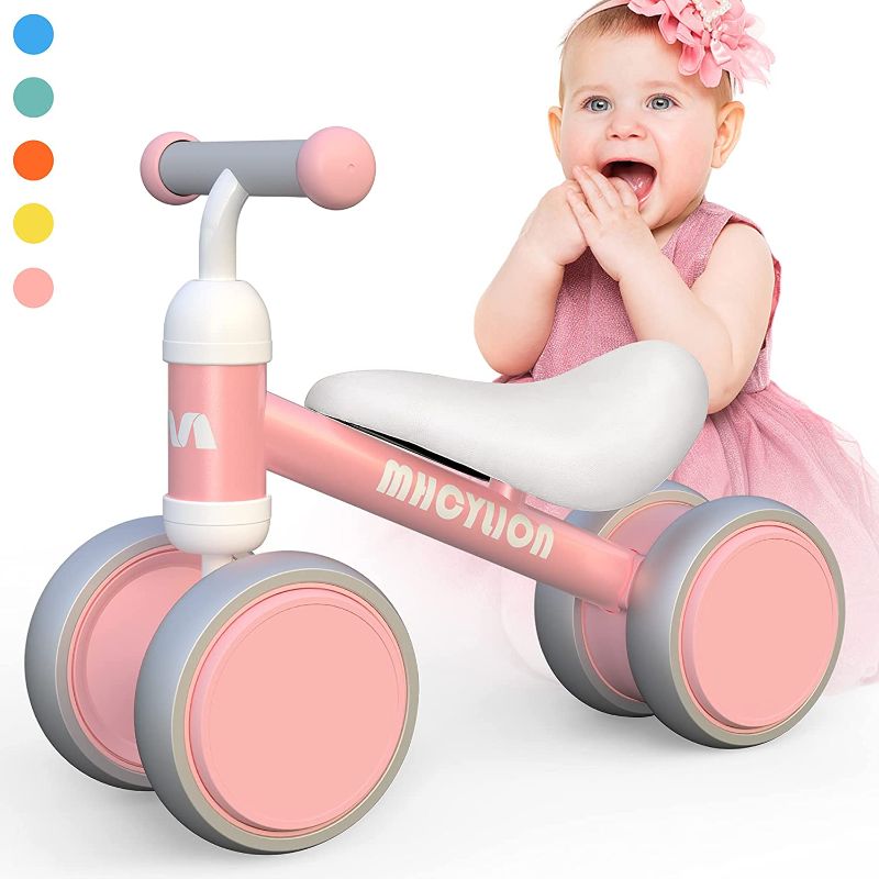 Photo 1 of 1 Year Old Girl Gifts for 10-24 Months, Best First Birthday Gift Baby Balance Bike,Kids Toy Toddler Children Walker No Pedal Infant 4 Wheels Bicycle
