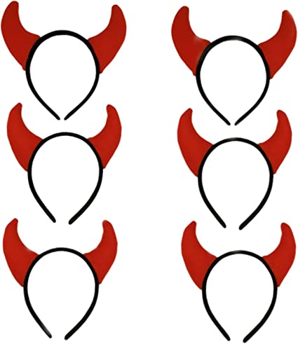 Photo 1 of 2 COUNT Pack of 6 Red Devil Headband Hair Hoop Accessories for Carnival Themed Party Prop Costume Decoration